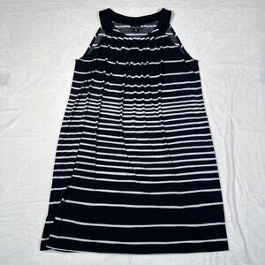 En Focus Women's Black & White Striped Sleeveless Dress Plus Size Slinky 16W